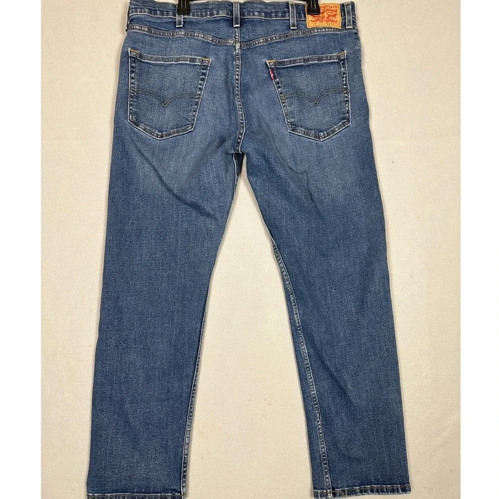 Levis 503 Jeans Mens 38X30 Blue Straight Leg Stretch Distressed Red Tab Denim